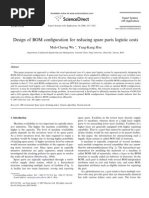 Design of BOM Configuration For Reducing Spare Parts Logistic Costs