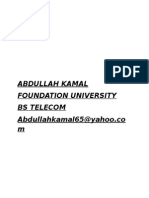 Abdullah Kamal Foundation University Bs Telecom Abdullahkamal65@yahoo - Co M