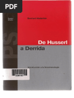 Bernhard Waldenfels Introduccion A La Fenomenologia de Husserl A Derrida PDF