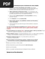 Sugerencias y Alimentacion para El Síndrome de Colon Irritable