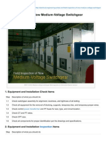 Field Inspection of New Medium-Voltage Switchgear