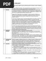 Procurement Commercial Term Sheet