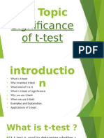 My Topic: Significance of T-Test