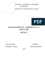 Managementul Stresului La Locul de Munca