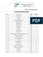 Formato de Inventario de Materiales Deposito