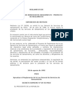 Reglamento de La Ley General de Servicios de Saneamiento - 26338