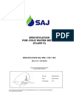 Specification For Cold Water Meter (Class C) : Specification Saj WM / CW / 001