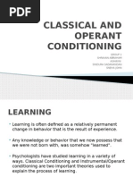 Classical and Operant Conditioning: Group 1 Shravan Abraham Ashwini Sindura Sadanandan Sneha John