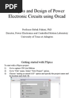 Analysis and Design of Power Electronic Circuits Using Orcad