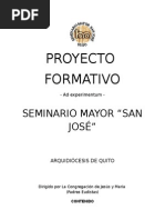 Nuevo Proyecto Formativo Seminario Mayo San Jose Quito (Ad Experimentum)