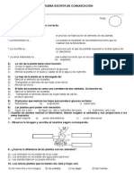 Prueba Escrita de Ciencia y Ambietne