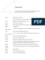 SAP Basis Transaction Codes