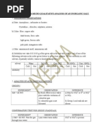 Systematic Semi-Micro Qualitative Analysis of An Inorganic Salt