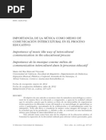 Importancia de La Música Como Medio de Comunicación Intercultural en El Proceso Educativo