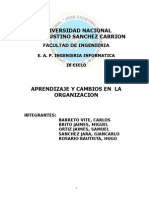 Aprendizaje y Cambio en La Organización