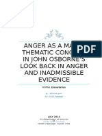 Anger As A Major Thematic Concern in John Osborne'S Look Back in Anger and Inadmissible Evidence