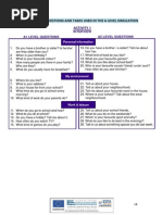 Appendix 1: Questions and Tasks Used in The A Level Simulation