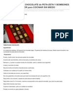 Receta Tableta de Chocolate de Petazeta Y Bombones de Ganach Y Licor para Cocinar Sin Miedo