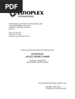 Europlex Aplex Model 3100e8 Installation and Operation Manual