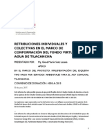 Retribuciones Individuales y Colectivas en El Marco de Conformación Del Fondo Virtual Del Agua de Tilacancha