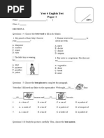 Year 6 English Test Paper 1