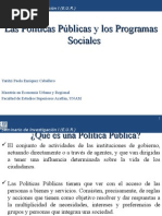 1 - Las Políticas Públicas y Los Programas Sociales