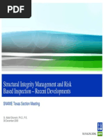 Structural Integrity Management and Risk Based Inspection - Recent Developments