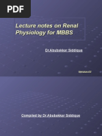 Lecture Notes On Renal Physiology For MBBS