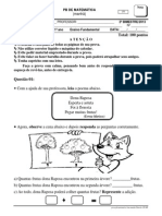 Prova PB Matematica 1ano Manha 2bim PDF