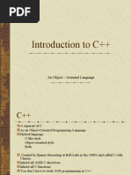 Introduction To C++: An Object - Oriented Language