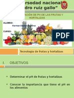 Practica - PH de Algunas Frutas y Hortalizas