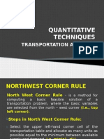 Quantitative Techniques: Transportation Analysis