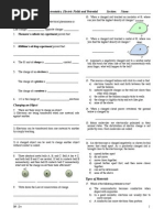 Physics Worksheet Electrostatics Electric Fields and Potential