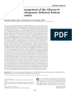 Management of G6PD Defecient Patient