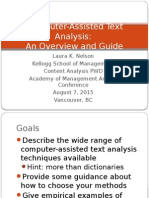 Computer Assisted Text Analysis