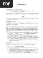 Contract of Lease Commerial