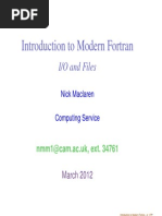 Introduction To Modern Fortran: I/O and Files