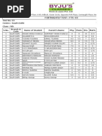 Fortnightly Test: Fts - 03: Byju'S Classes: 1