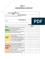 Teaching Materials Checklist