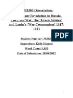 The Peasant Revolution in Russia, The Civil War, The 'Green Armies' and Lenin's 'War Communism' 1917-1921