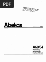 Abekas A60 A64 Digital Disk Recorder Preliminary Interface Manual Aug87