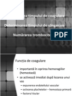 Timp de Coagulare, Sangerare, Numararea Trombocitelor