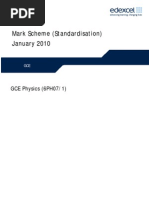 Physics Jan 2010 Mark Scheme Unit 3