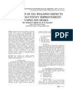 Reduction in Tig Welding Defects For Productivity Improvement Using Six Sigma