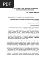 La Unión Europea Como Modelo de Integración y Constitucionalismo Internacional