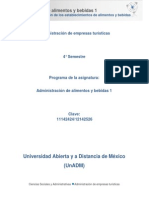 Unidad 1. Clasificacion de Los Establecimientos de Alimentos y Bebidas