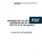 Plan de Trabajo de Lactanca Materna en El Peru