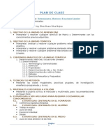 Plan de Trabajo UNIVERSIDAD MAYOR de SAN ANDRES-facultad Tecnica Algebra