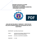 Análisis de Seguridad y Salud Ocupacional en Talleres de La Carrera de Mecánica de Producción Del I