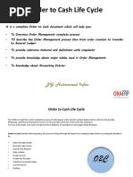 Order To Cash Life Cycle